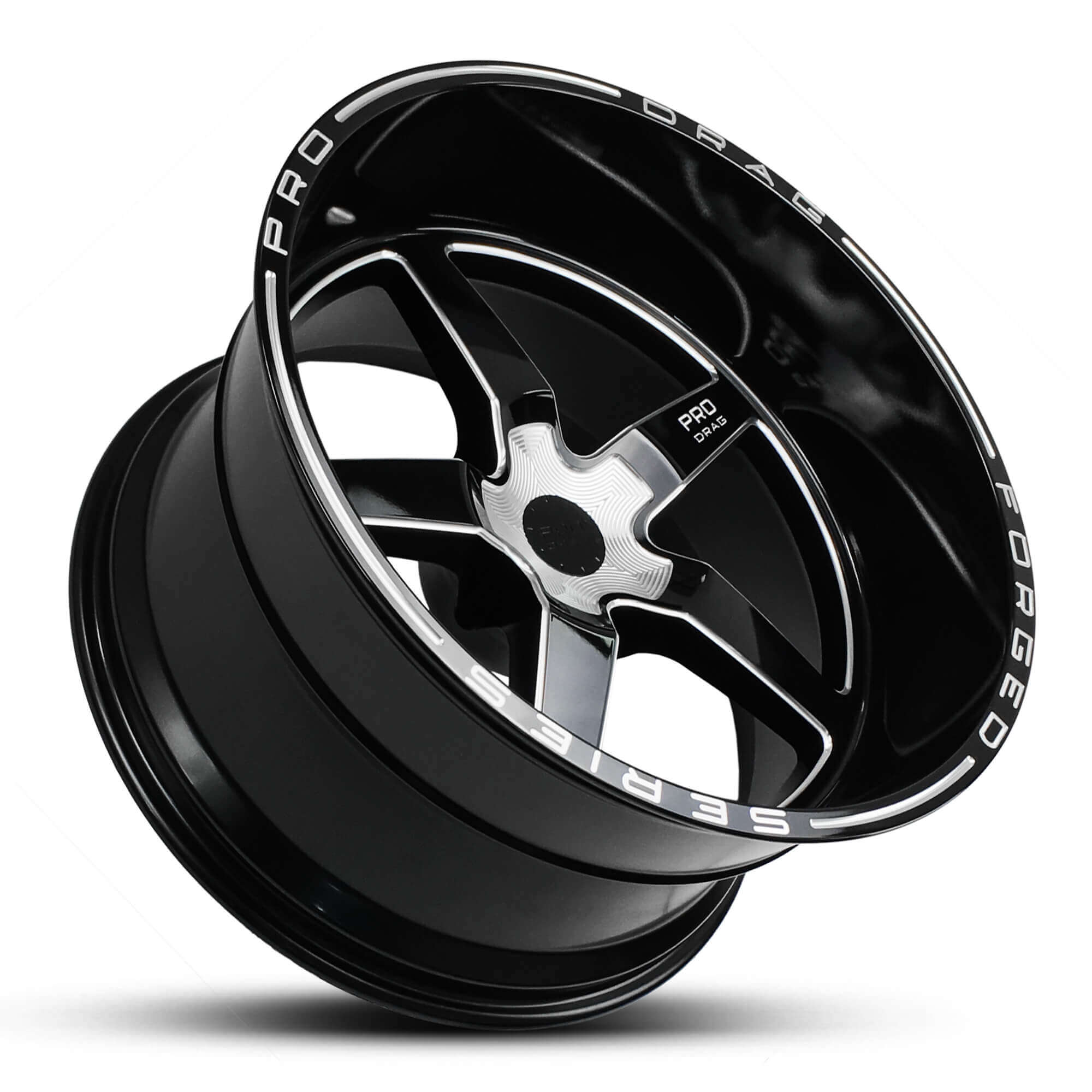 PRO DRAG GLOSS BLACK MILLED SPOKE/BLACK LIP Pro Drag Wheels
